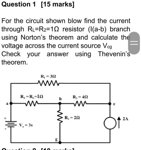 Solved For The Circuit Shown Below Find The Current Through The R R