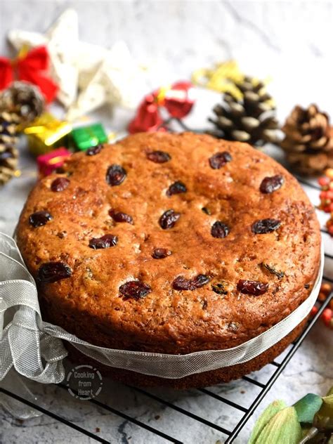 Eggless Plum Cake Easy Christmas Plum Cake Recipe Cooking From Heart