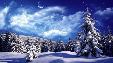 Download Beautiful Sky Over Winter Landscape Wallpaper