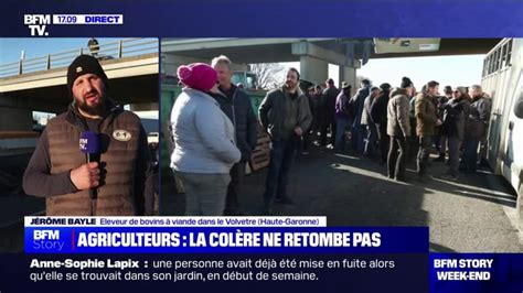 Blocage de l A64 Jérôme Bayle éleveur bovin dans le Volvestre