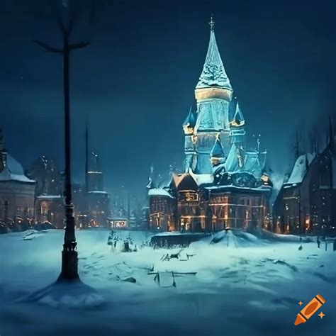 Realistic Depiction Of A Snowy Russian City