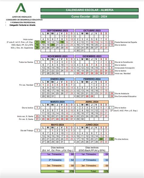 CALENDARIO ESCOLAR CURSO 2021 2022 CEPER Mare Nostrum Roquetas De Mar