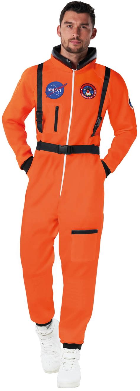 Morph Mens Nasa Approved Spaceman Jumpsuit Orange Astronaut Costume Adult Space Suit For