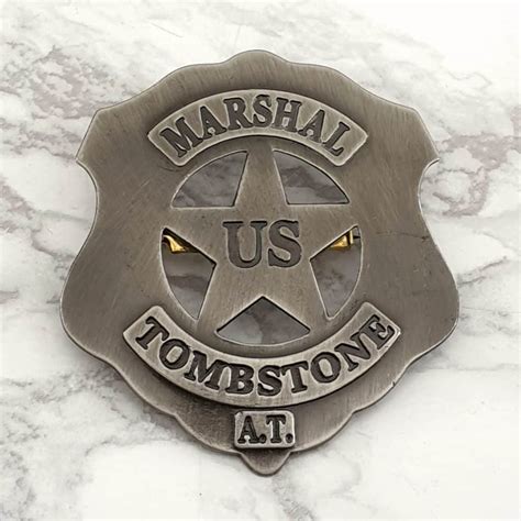 Collectibles And Art Tombstone Arizona Territory Us Marshal Badge Old