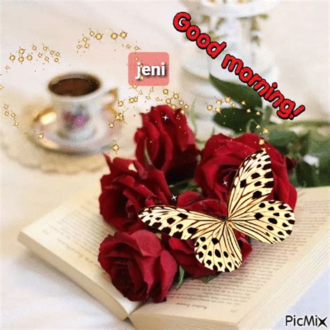 Butterfly And Roses On Book Good Morning Pictures Photos And Images