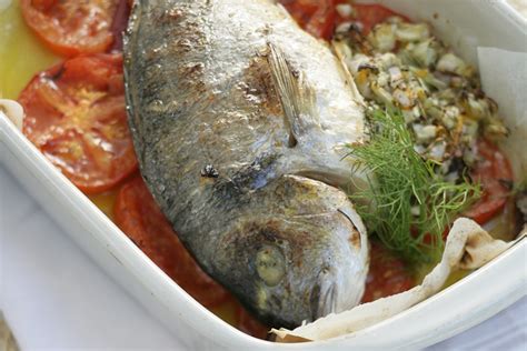 Gilthead Bream Tsipoura Roasted With Vegetables And Ouzo