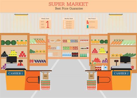 720 Supermarket Aisles Vector Stock Illustrations Royalty Free Vector