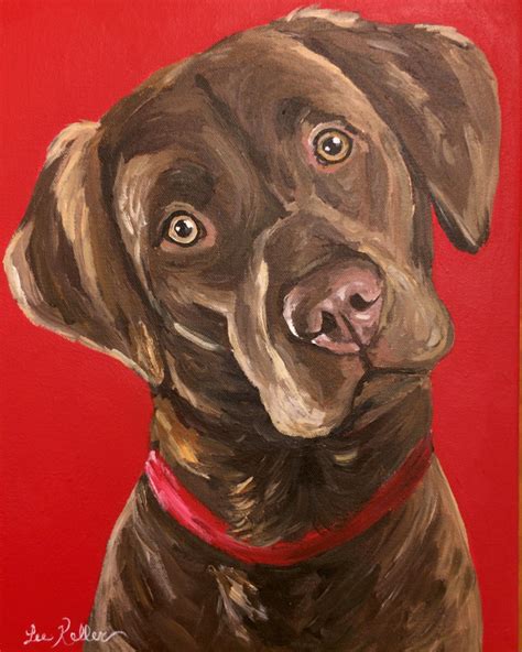 Chocolate Lab Art Print From Original Chocolate Labrador Canvas