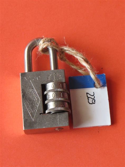 Ancien Cadenas Sos Rouleaux Vintage Combination Padlock