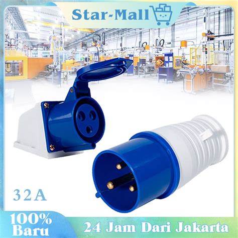 Jual 32A Colokan 3 Lubang Genset Steker Genset 32 Ampere Stop Kontak 3 ...