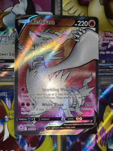 Pokémon Tcg Reshiram V Full Art Silver Tempest 172195 Holo Ultra