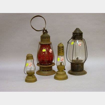 Sold At Auction Four Assorted Brass And Tin Kerosene Lanterns Auction