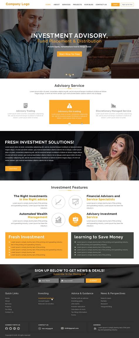 Investment Company Website Template - Printable Word Searches