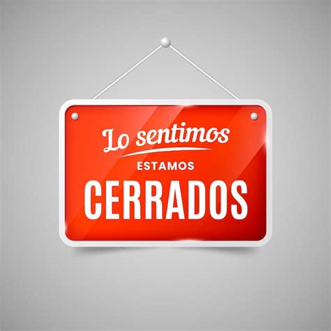 Free Vector Realistic Red Cerrado Signboard