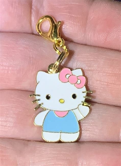 Gold Hello Kitty Charm Zipper Pull And Keychain Add On Clip Ebay