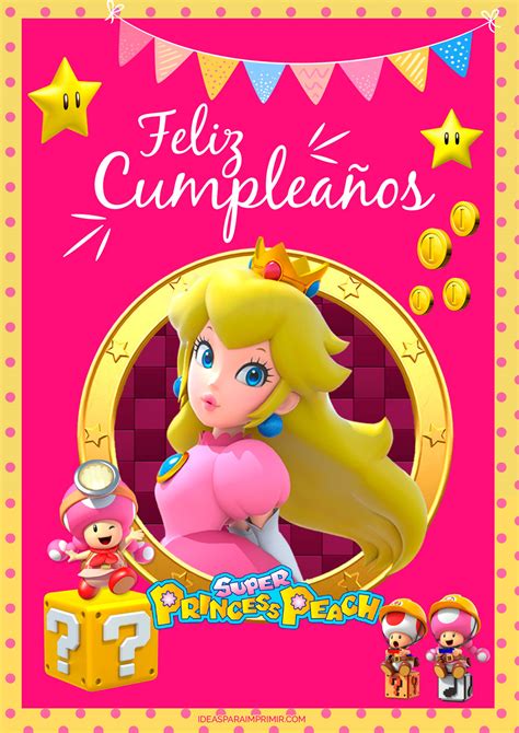 KIT de cumpleaños de PRINCESA PEACH imprimible GRATIS Incluye