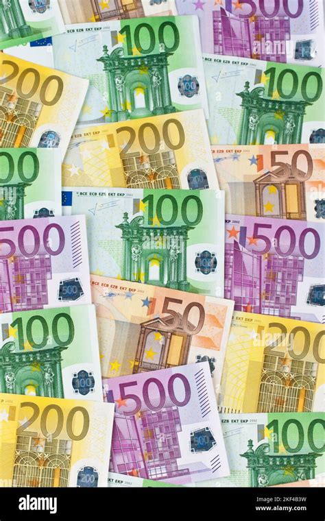 Verschiedene Euro Banknoten Euro Euros Geldscheine Euroscheine