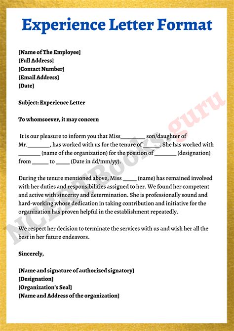 Hr Recruiter Experience Letter Format