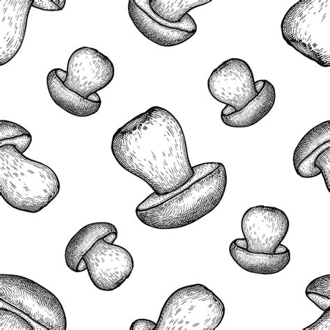 Premium Vector Mushrooms Seamless Pattern