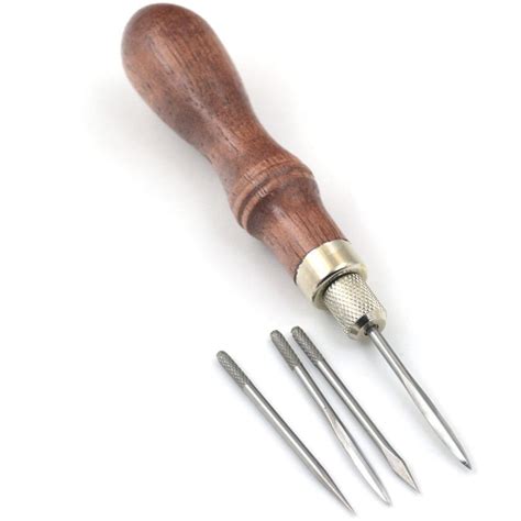 1 Sets 4 In 1 Awl Tool Round Rhombic Line Multifunction Lacing Leather