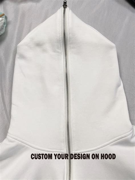 Custom Logo Wholesale Full Face Zip Up Blank Rhinestone Men Sweater