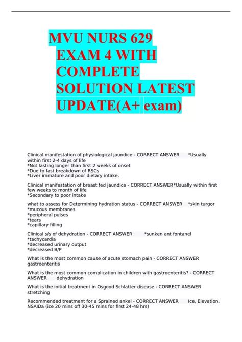 Mvu Nurs Exam With Complete Solution Latest Update A Exam