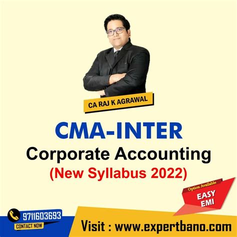 Cma Inter Corporate Accounting By Ca Raj K Agrawal New Syllabus