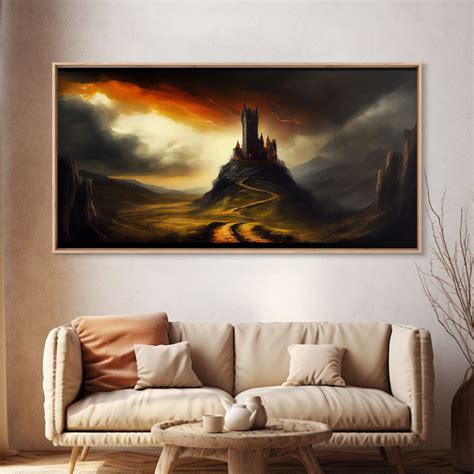 High Fantasy Art, the Dark Castle, Framed Canvas Print, Moonlit Fantasy ...