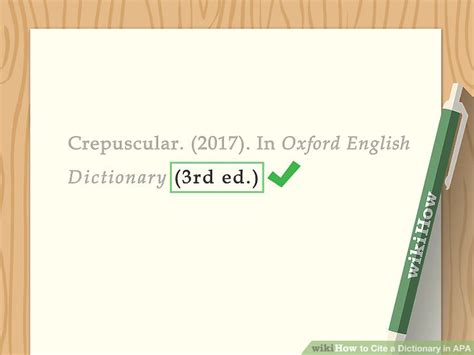 4 Ways To Cite A Dictionary In Apa Wikihow