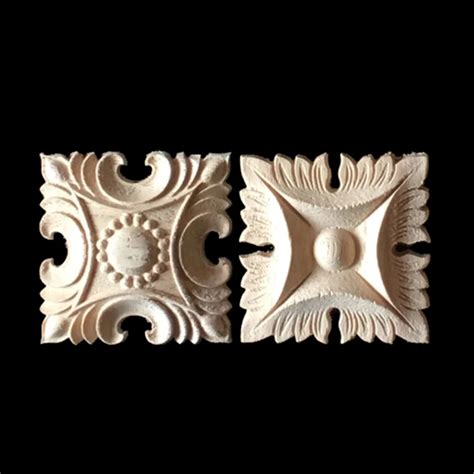 Aliexpress.com : Buy 14.5*14.5CM Carved Wood Appliques for Furniture Carving Applique Wood ...