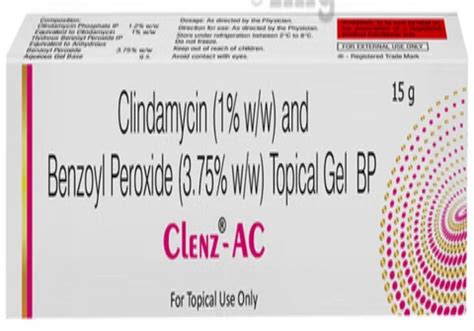 Clenz AC Clindamycin Benzoyl Peroxide Topical Gel BP, Packaging Size ...