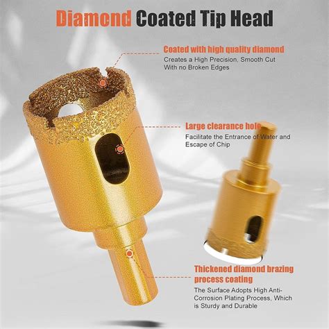 Diamond Hole Saw Kit Dry Wet Brazing Tile Core Drill Bits Sets 8 PCS EBay