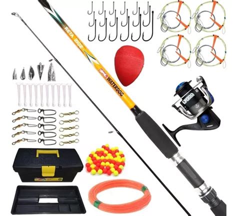 Mega Kit Pesca Reel Caja Super Completa Ca A Metros