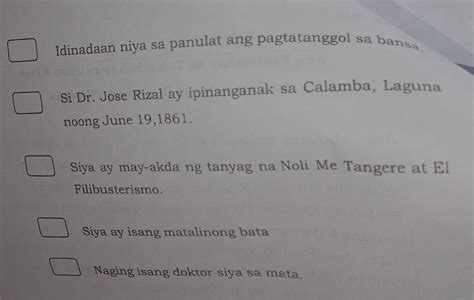 Panuto Pagsunod Sunurin Ang Pangyayari Batay Sa Nabasang Talambuhay