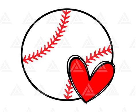 Baseball Heart Svg Red Stitch Svg Baseball T Shirt Cheer Mom Svg Game Day Svg Cut File