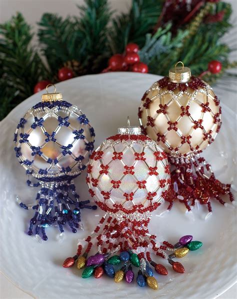 Beaded Ornament Covers Pattern Anptmag Beaded Christmas Decorations