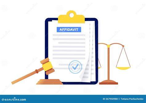 Affidavit Statement Document Stock Vector Illustration Of Justice