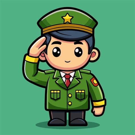 Premium Vector Soldier Salute Cartoon Vector Icon Illustration