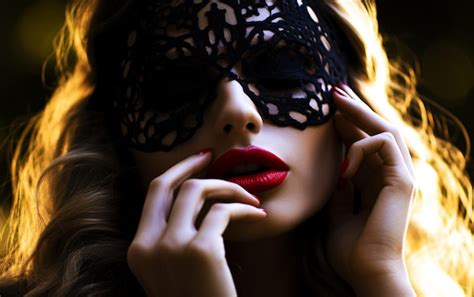 Premium Photo Lace Veiled Beauty Beautiful Woman With Black Lace Mask