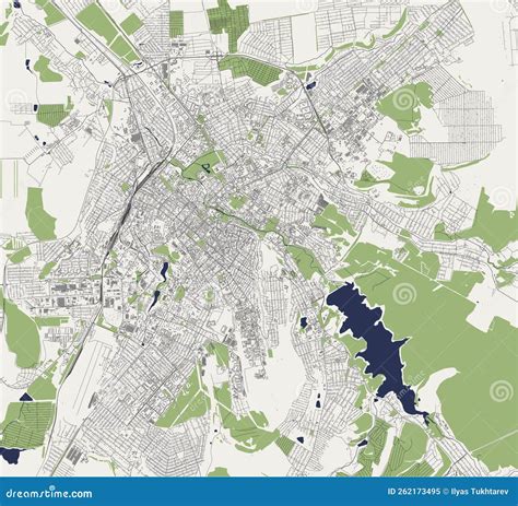 Map of the City of Simferopol, Crimea Stock Vector - Illustration of ...