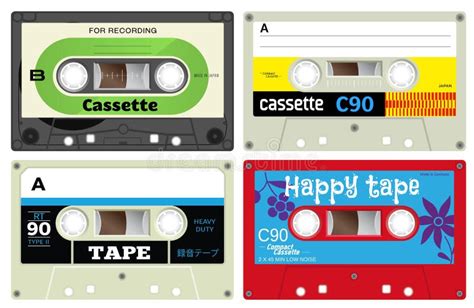 Plastic Audio Cassette Tapes Stock Vector Illustration Of Multimedia