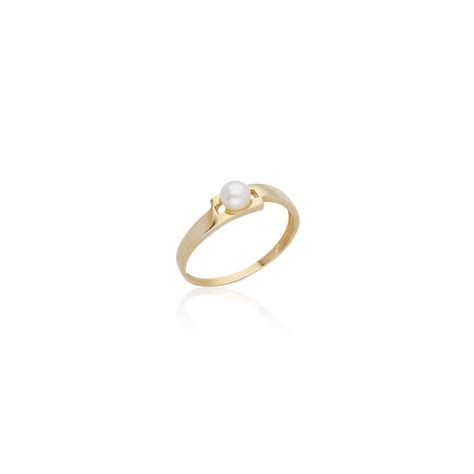 Anillo Beauty Y Perla Cultivada Oro 18 Klt