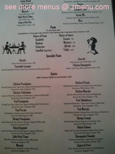 Menu at Gennaro's Italian Kitchen restaurant, Aston