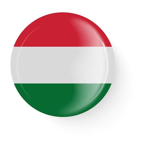 Premium Vector Round Flag Of Hungary Pin Button Pin Brooch Icon