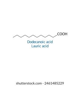 Dodecanoic Acid Lauric Acid Molecule Skeletal Stock Vector (Royalty ...