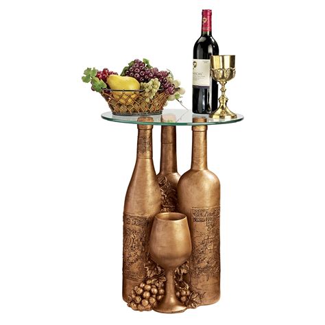 Design Toscano Wine And Dine Sculptural Glass Topped Table Walmart