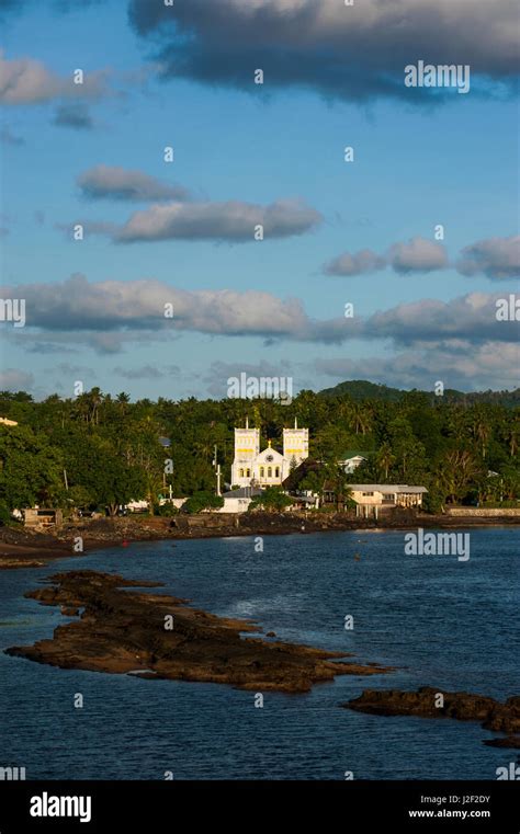 Church In The Tropical Surroundings Tutuila Island American Samoa