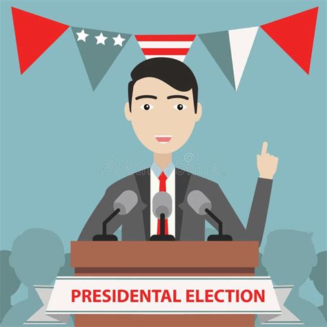 Presidential Election Composition With Flat Design Stock Vector