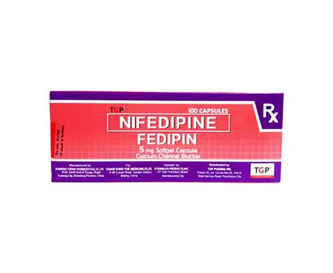 Tgp Nifedipine Fedipin 5mg Softgel 100 Capsules