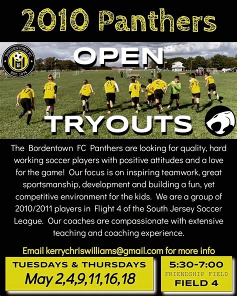 2010 Bordentown FC Panther Open Tryouts Bordentown FC